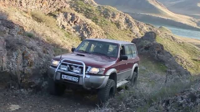4х4. Off road. Nissan Patrol 5, 7 and rocks. Kazakhstan. Казахстан. Река Или смотреть онлайн
