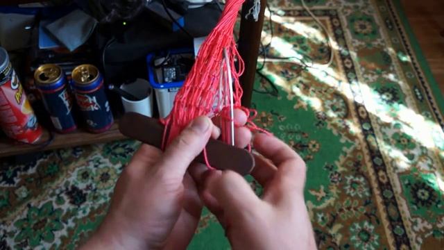 Вязание авоськи, принцип вязания.  ( Knit mesh ).