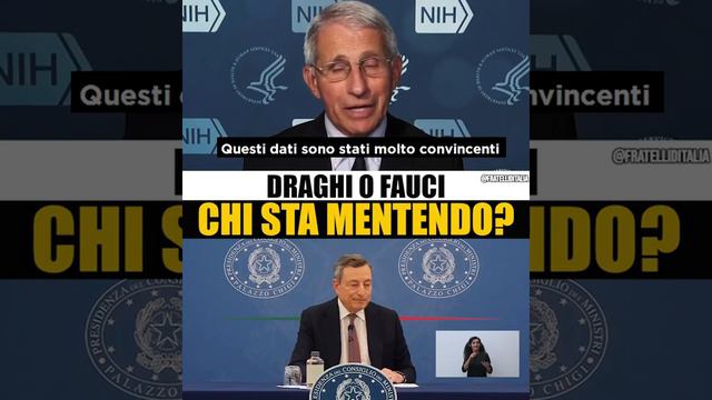 Giorgia Meloni: Draghi o Fauci: chi sta mentendo?