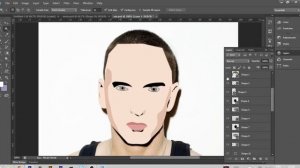 Cartoon Effect of Eminem using Pen Tool (Adobe Photoshop)