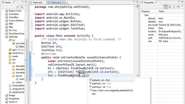 Lesson 09 Android Project Developement Tutorial  android   onClick implements switch  dat EditText