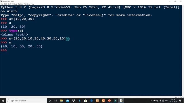 Python tutorial -17|| set in python ||for absolute beginners||updated version