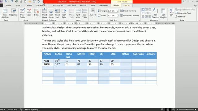 Ms Office 2013 tutorial Video in Hindi / Urdu - INSERT TABLE Lecture 12