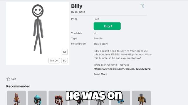 BILLY GOT REMOVED FROM ROBLOX??? смотреть онлайн