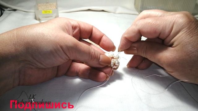 Браслет из натурального жемчуга (101)/Браслет из бисера/Подробный Мастер Класс