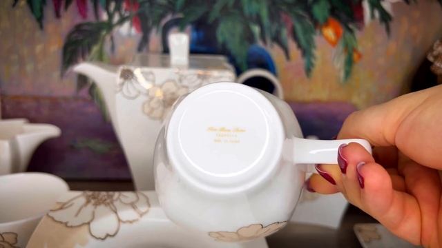 Чайный сервиз «Майя» Чашка с блюдцем из костяного фарфора￼