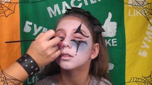 Аквагрим к Хэллоуину "Ужасающий Арлекин"