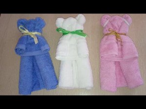 Как красиво подарить полотенце//делаем мишку из полотенца