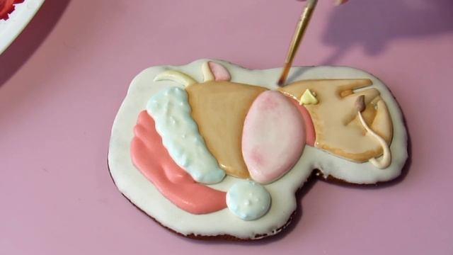 Роспись пряников. Новогодний пряник бычок. Роспись кистью. Новогодняя серия смотреть онлайн