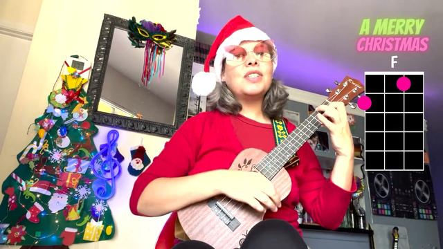Feliz Navidad Christmas song with 3 uke chords смотреть онлайн