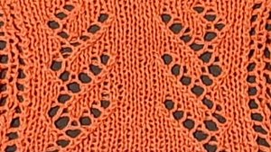 Ажурный узор 16. Для отделочной полосы. Метод наложения. Вязание на машине.