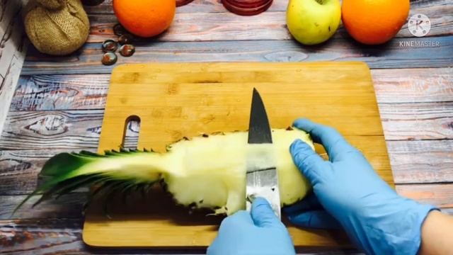 Как нарезать АНАНАС КРАСИВО, БЫСТРО И ЛЕГКО