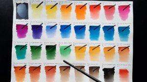 Акварель Гамма Студия. Собираю нормальную палитру из двух наборов. Тест на светостойкость.