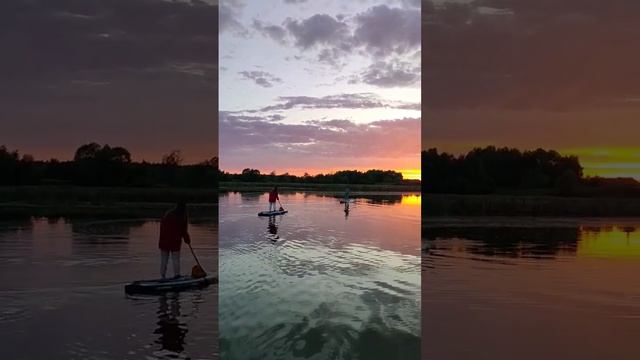 опять закат #travel #nature #sup #сап #сапборд #boat #lake #summer #закат #river