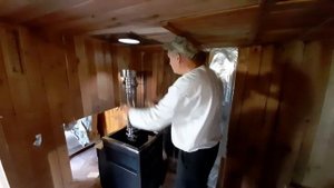 Установка банной печи (нанесение герметика). Часть 2-ая