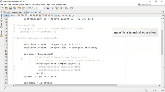 Finding the largest number in a stream. (enthuware.ocpjp.v8.2.1793) смотреть онлайн