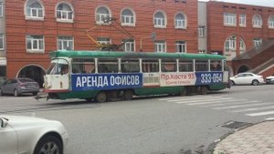 Трамвай во Владикавказе. Май 2022 года. Tram in Vladikavkaz. May 2022
