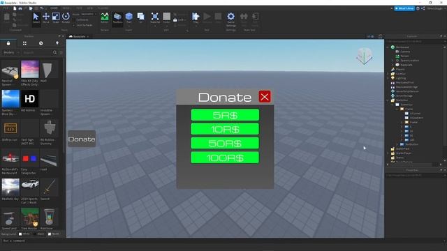HOW TO MAKE DONATION GUI | SUPER EASY | ROBLOX STUDIO смотреть онлайн