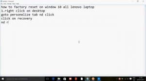 how to factory reset lenovo laptop on windows 10