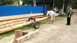 Телега для перевозки бревен