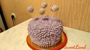 Торт Монстрик, с кейкпопсами, без мастики.