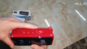 Беспроводная портативная Bluetooth колонка с часами и термометром TG 174