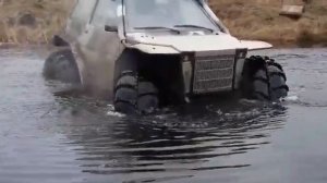 Болотоход на базе оки в действии