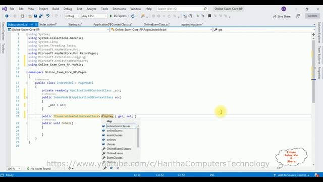 ASP NET Core Online Quiz Application With Razor Pages c# Visual Studio 2019 смотреть онлайн