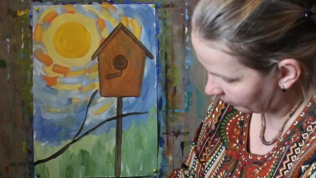 "Праздник птиц". Изображение птицы и скворечника смотреть онлайн