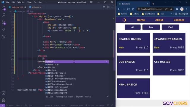 React JS basics Somali Lesson 15 - React Router Links