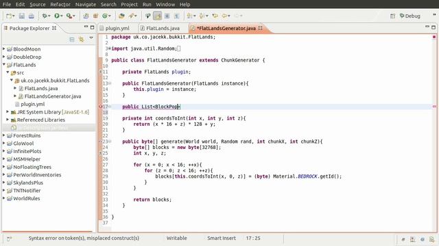Java Bukkit Plugin Tutorial: Flat Terrain Generator - Terrain Creation [part 02] смотреть онлайн