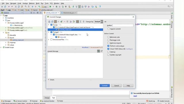 How to create a commit from Android Studio смотреть онлайн