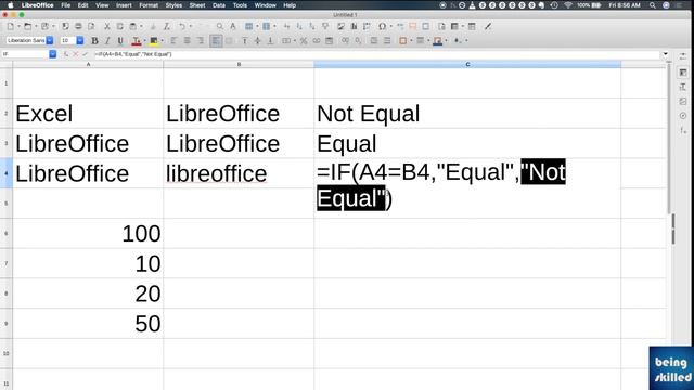 How to use IF function to use conditional checks in LibreOffice Calc/ OpenOffice/ Microsoft Excel?