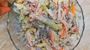 ОБАЛДЕННЫЙ САЛАТ С БОЛГАРСКИМ ПЕРЦЕМ И ФАСОЛЬЮ!