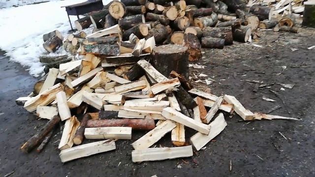 Заказали дрова. Прикорм щенков. Складываем дрова в сарай. смотреть онлайн