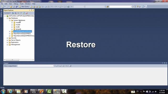 MS SQL Server Management Studio. Backup / Restore database смотреть онлайн