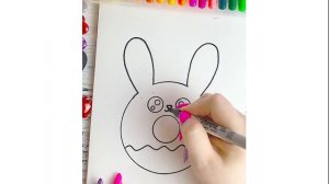 Милый и простой рисунок Зайка пончик Кавай Красивые легкие рисунки Канал Мама Рисует