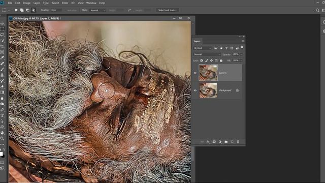 How to create oil painting effect without oil painting filter in photoshop