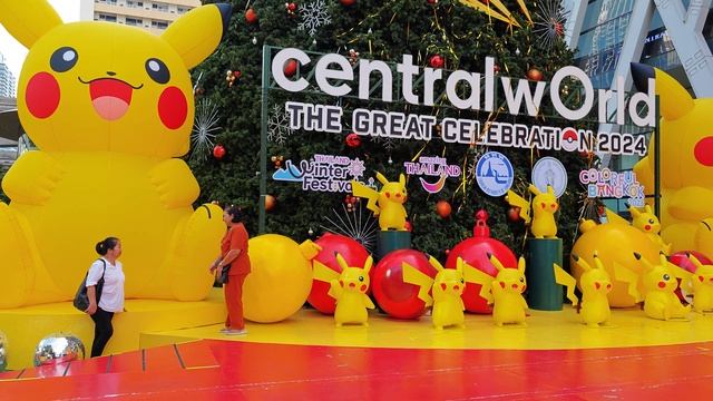 Новогодняя елка Бангкока, Central wOrld mall, шоу покемонов Пикачу, 1 часть