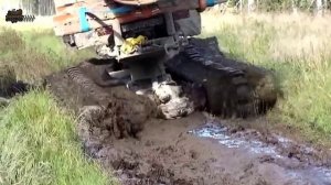 Гусеничный вездеход КАМАЗ, работа  в непроходимых лесах.