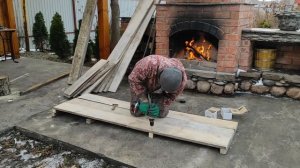 БЕСЕДКА СВОИМИ РУКАМИ. Строим дровник для камина в беседку.