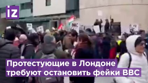 Митингующие требуют бойкотировать ВВС за публикацию фейков / Известия