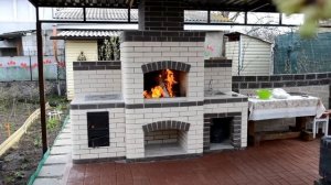 Многофункциональная уличная печь для дачи из кирпича в беседке  своими руками