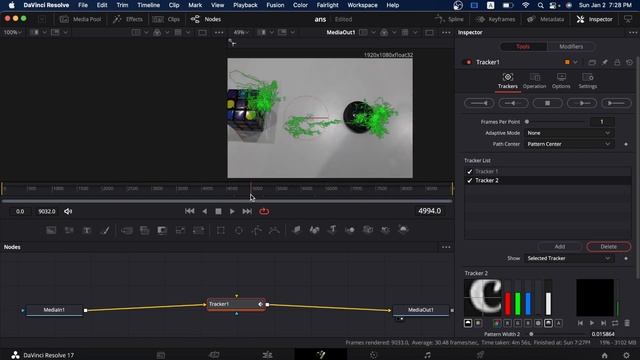 Перенос движений камеры в Davinci - тряска смотреть онлайн