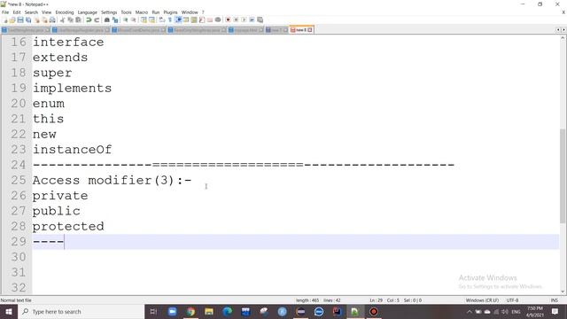 3  Keywords in java concept