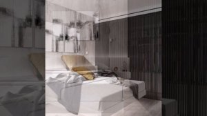 Классный дизайн современной спальни 12 кв.м с гардеробной