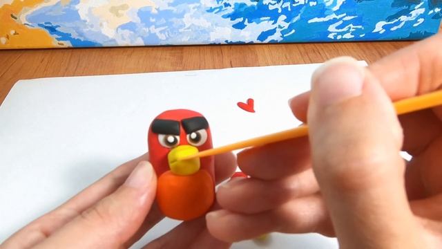 Как слепить Энгри Бердз из пластилина. Ред. Red (Angry Birds Movie) of plasticine. смотреть онлайн