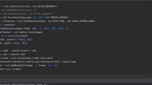 Opencv-python, animated circle around faces or objects