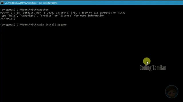 PYGAME BASIC TUTORIAL IN TAMIL | PYTHON 3 PYGAME TUTORIAL FOR BEGINNERS | PYTHON 2.7 |CODINGTAMILAN