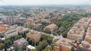 Modena, Italy. Street Largo Giuseppe Garibaldi. Historical Center. Summer, Aerial View